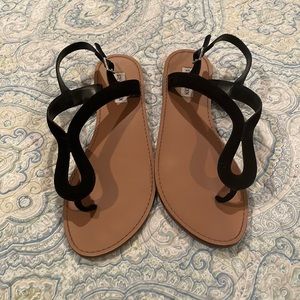 Steve Madden Black Velvet Sandals